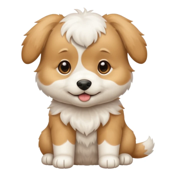 White and tan puppy playing sticker