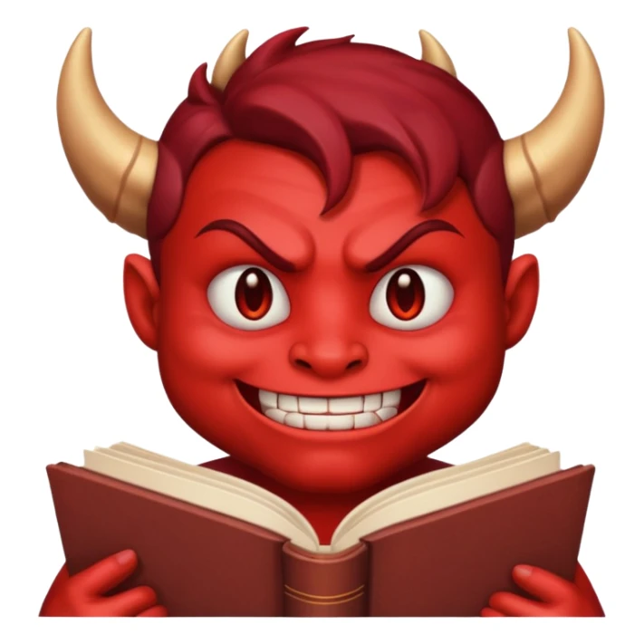 Creame este emoji 👿 con una glook en la mano  sticker