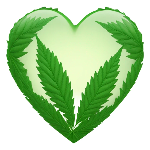 Weed symbol love heart  sticker