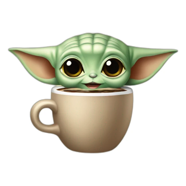 Baby yoda - drink coffee sticker