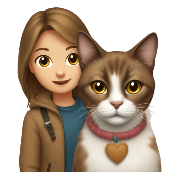 a brown snowshoe cat with girl sticker