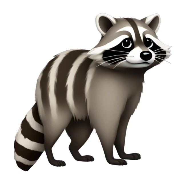 raccoon full body side profile facing left sticker