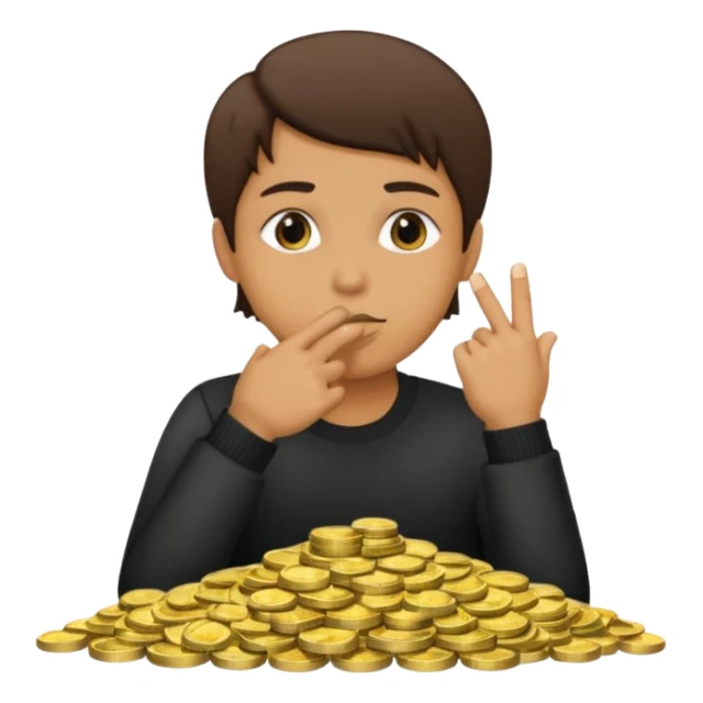 a bank de dinero y una persona haciendo gesto de silencio sticker