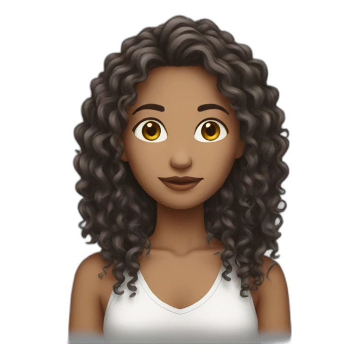 Thin woman  long hair curly  sticker