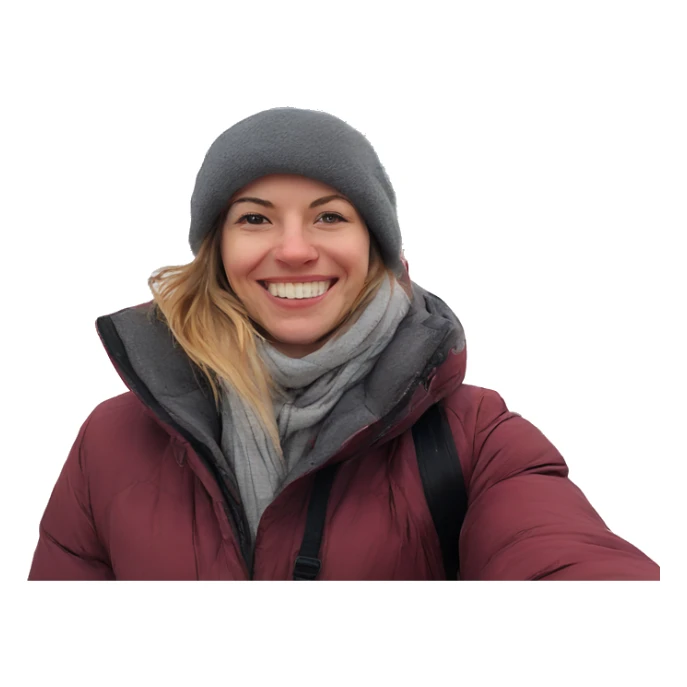 Selfie in front of the snowy Red Square in Moscow  sticker