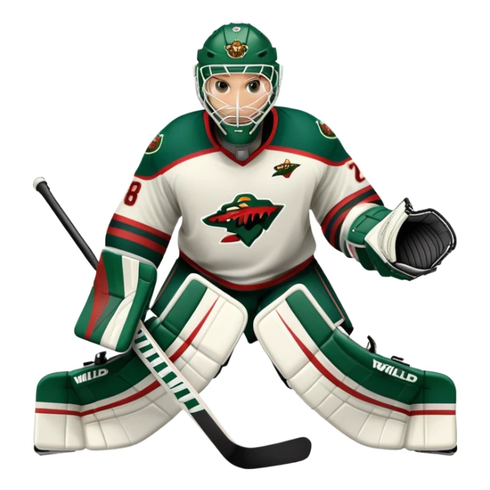Minnesota Wild ice hockey full goalie player with gear  sticker