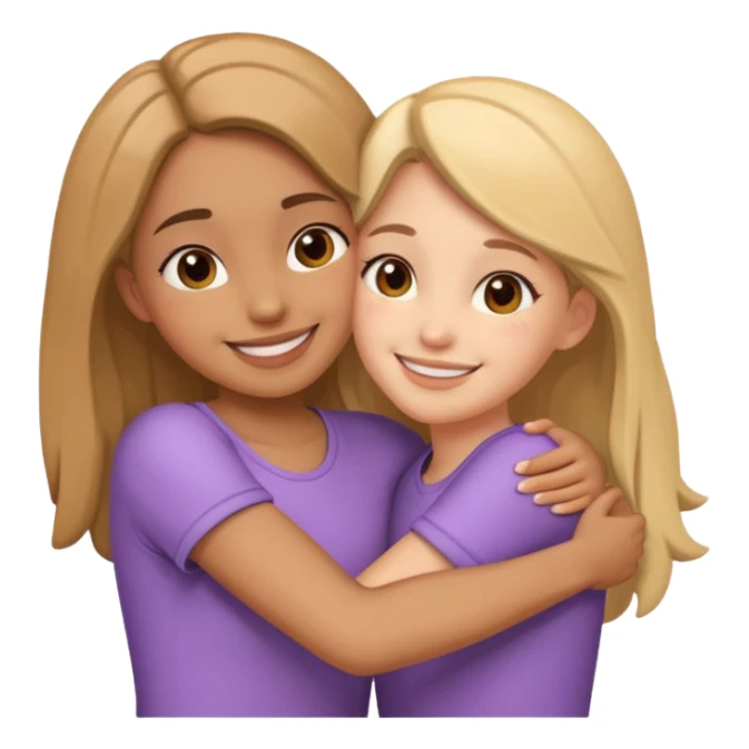 Girl hugging girl  sticker
