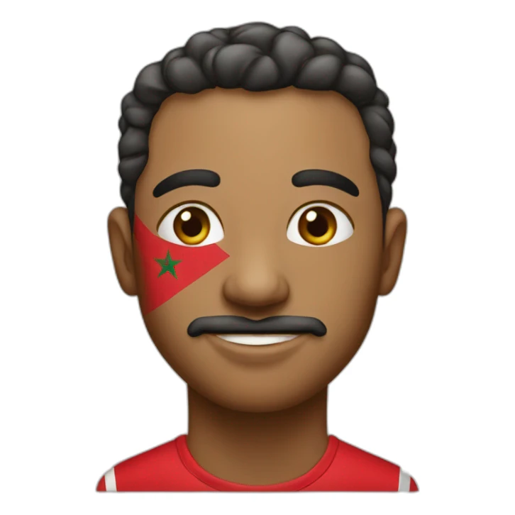 Men with flag of morocco for shirt sticker