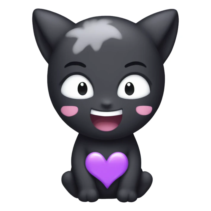 pastel kuromi winking with a purple heart sticker