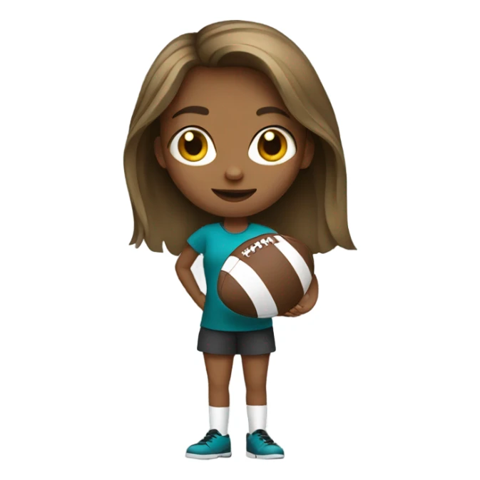 Girl with a football sticker