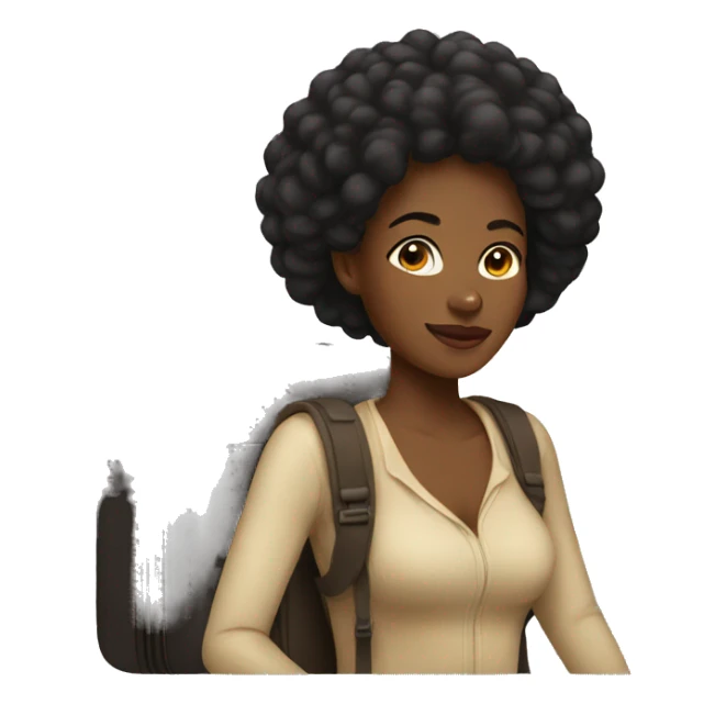 Black woman traveling  sticker