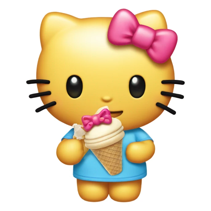 Hello kitty holding a pack of ice cream sticker