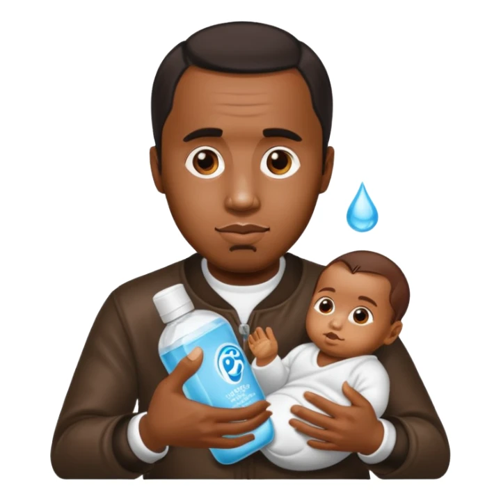 p diddy holding baby oil sticker