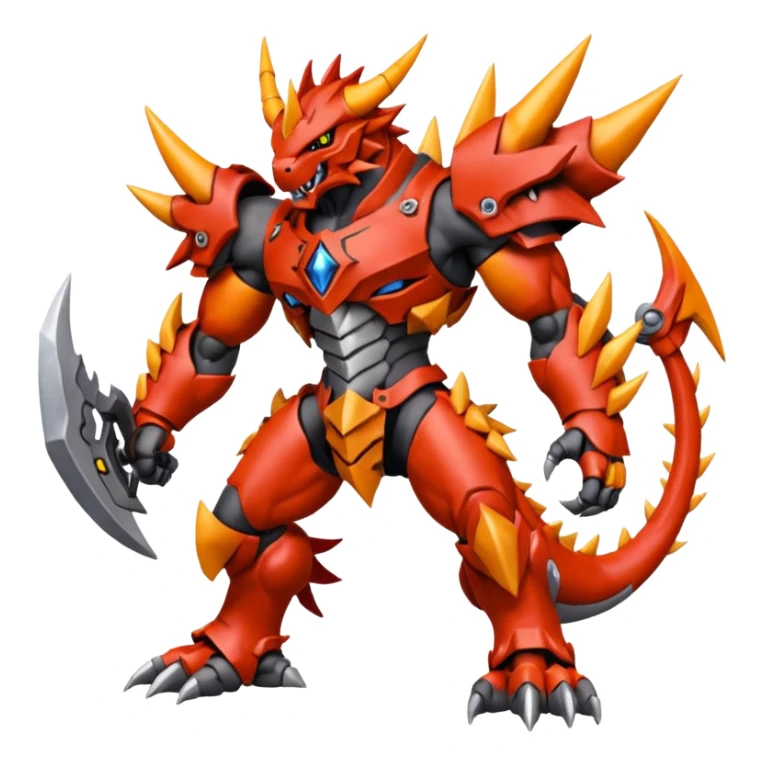 Digitigrade Cool Badass Wargreymon-Guilmon-Pokémon-Digimon-Fakémon-fusion-hybrid-creature sticker