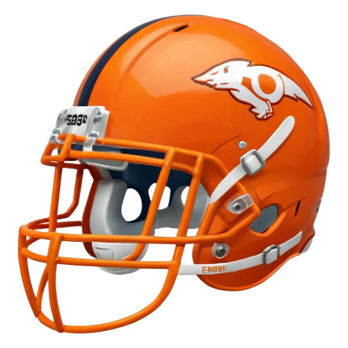 College football player helmet in orange color sticker