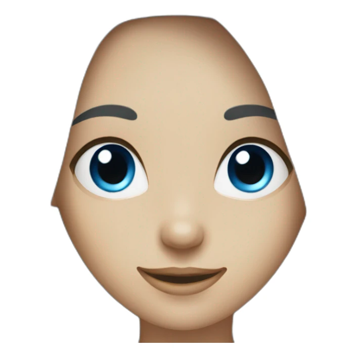 female with long dark hair smiling with blue eyes sticker