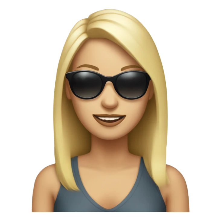 white woman with sunglasses at a party sticker