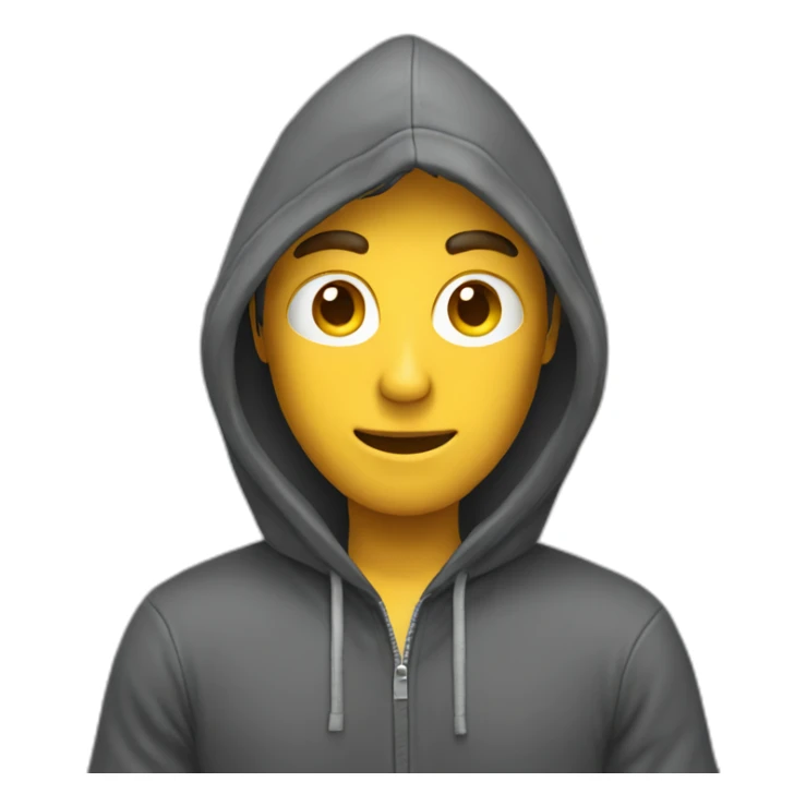 Man in hoodie holding phone sticker