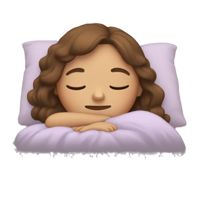 Girl with brown hair sleeping sticker
