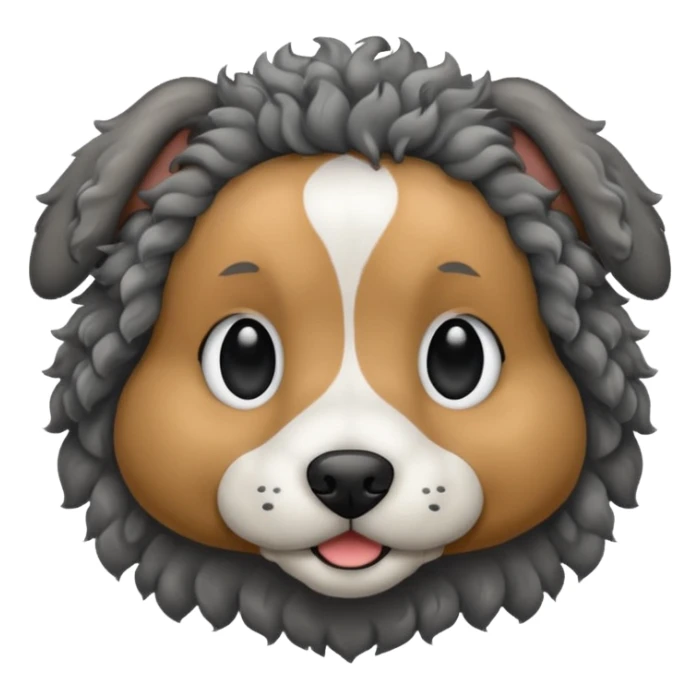 Grey and black curly haired dog sticker