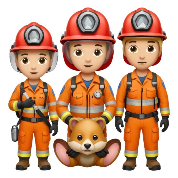 Kasklı Arama Kurtarma Görevlileri saving an animal sticker