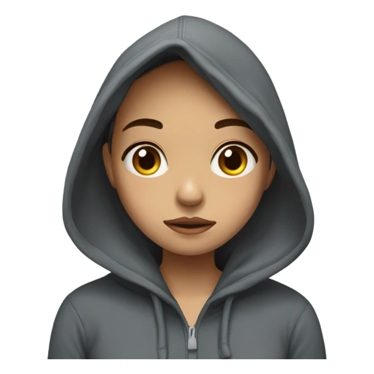 Depressed girl in hoodie with hood on sticker