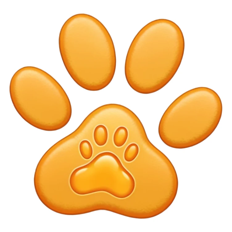 a very light pale pastel yellow-orange pawprint sticker