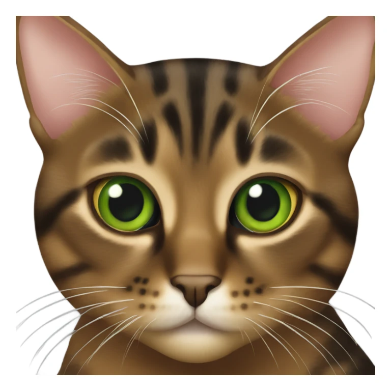 brown torbie cat with green eyes sticker