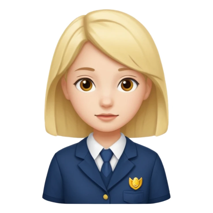 a middle school girl in a school uniform sticker