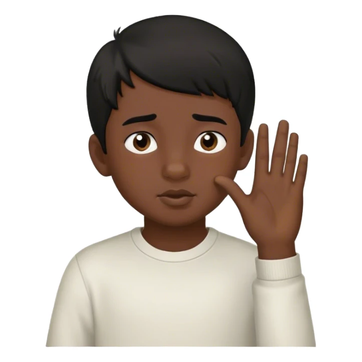 Crazy boy picking his nose with both hands and he has black hair sticker