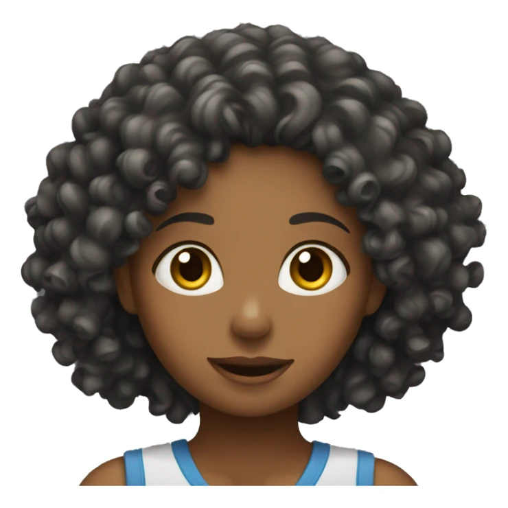 Curly girl working sticker