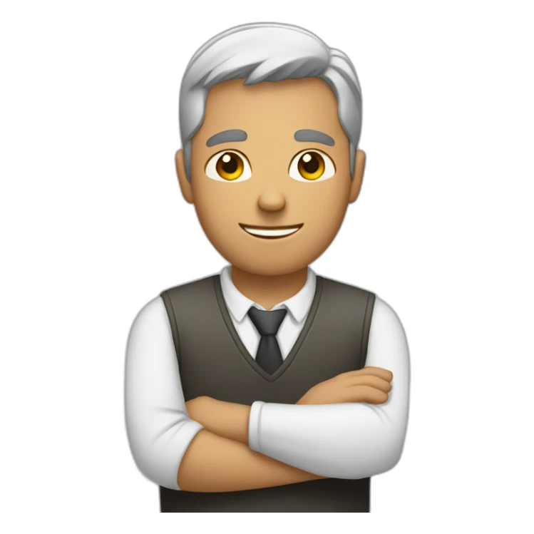 man with hands crossed in front of him sticker