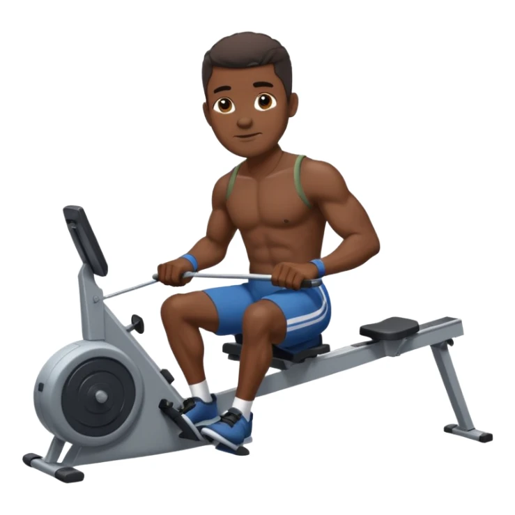 african american male on rowing machine sticker