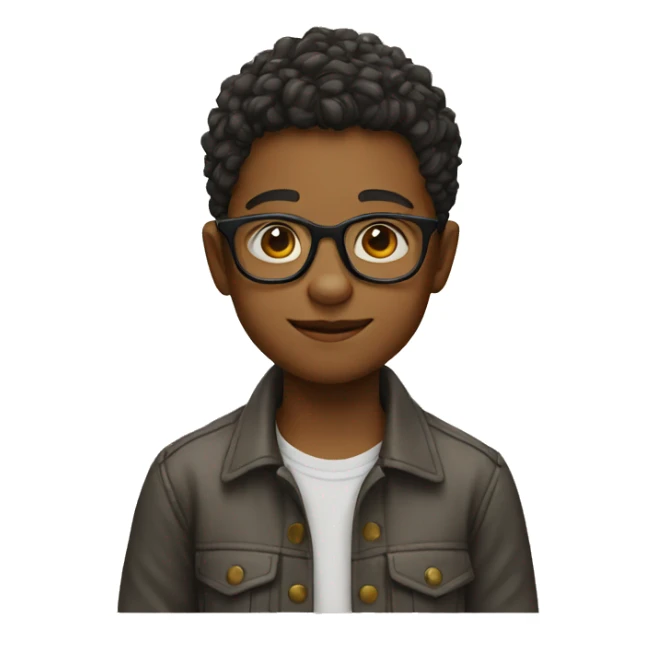 kid with glasses sticker