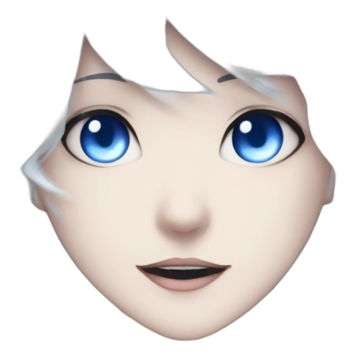 anime-girl-blue-eyes-white-hair-demon-horns sticker