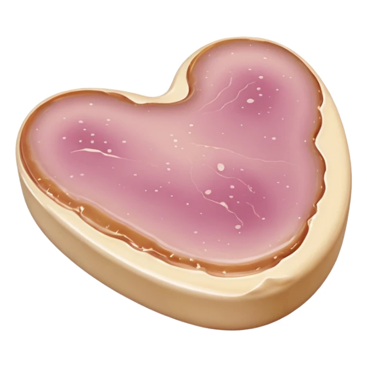 whole raw duck liver with smooth firm surface, soft beige-pink tones, rounded slightly uneven lobes, natural marbling, faint sheen, rich fatty texture, no extras, soft lighting, subtle shadows, emoji scale sticker