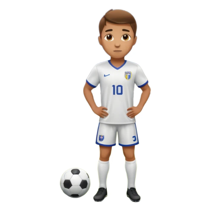Determined soccer player standing on field, stadium lights glowing, cinematic lighting, realistic sports photo sticker