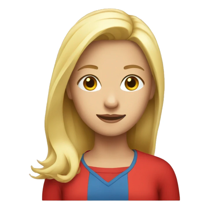 blonde girl with red shirt sticker