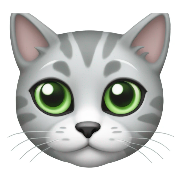 Gato gris con blanco con ojos verdes sticker