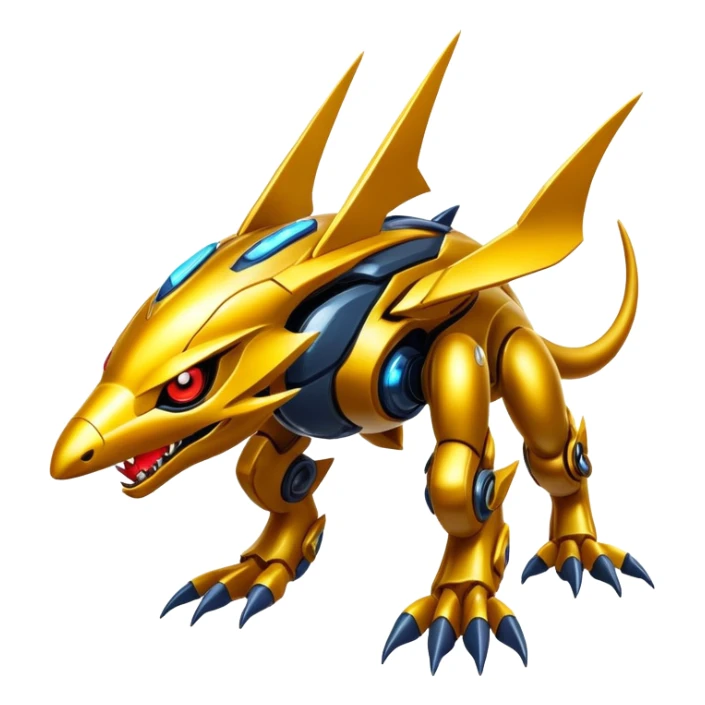  exotic futuristic modern cyber-Fakémon-Digimon-Vernid-creature sticker