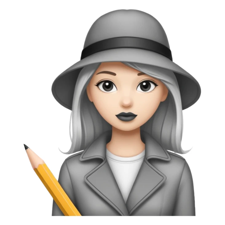 fashion skecth on sketch book, with pencil sticker