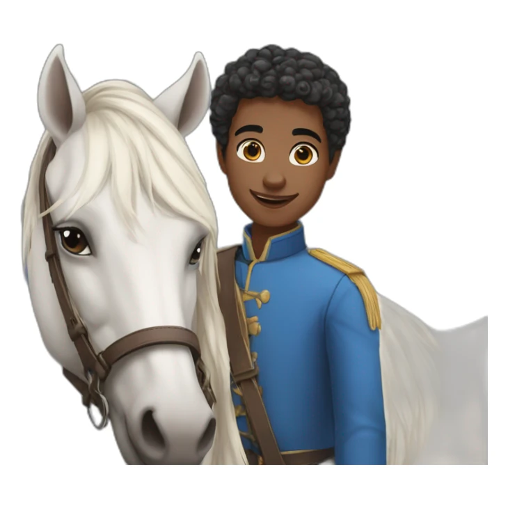 Le jeune Nicola à des grands chevaux bleu +🤩 sticker