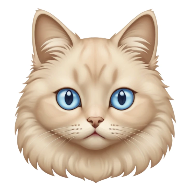 sad beige cat with blue eyes  sticker