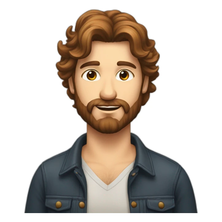 Homme caucasien cheveux gominés brume barbe cuivré sticker