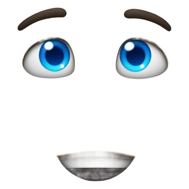 Heart eyes with blue hearts for eyes sticker