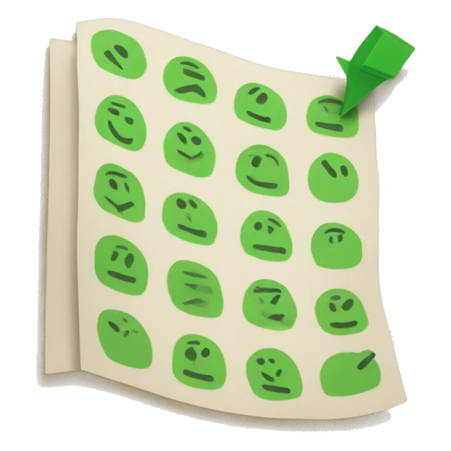 paper with green check marks sticker