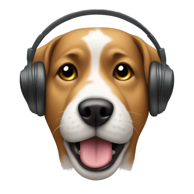 dog listen music sticker