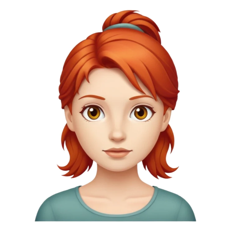 realistic red-haired girl portrait sticker