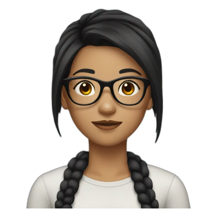 girl with black hair and glasses sticker