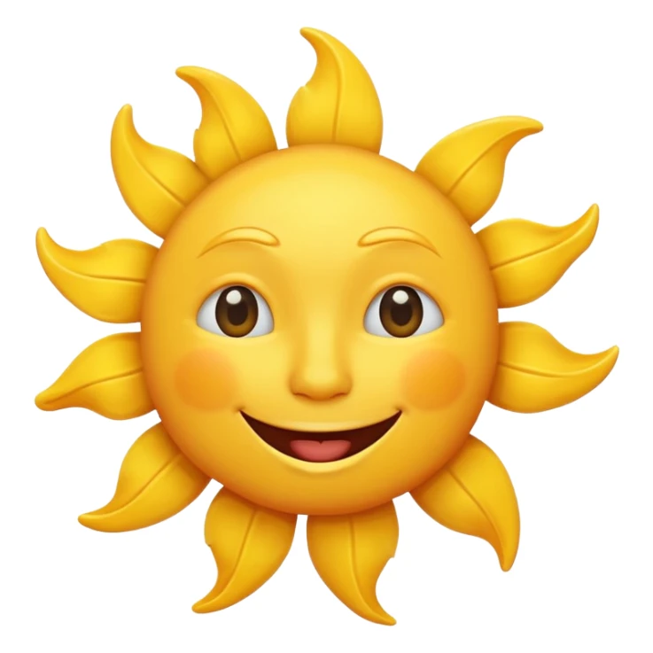 smiling sun emoji, simple and cheerful sticker
